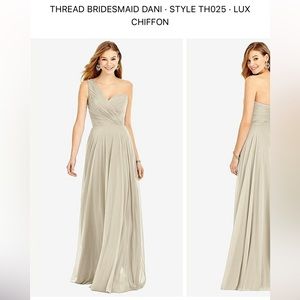 Dessy Collection One Shoulder Chiffon Maxi Dress- Dani